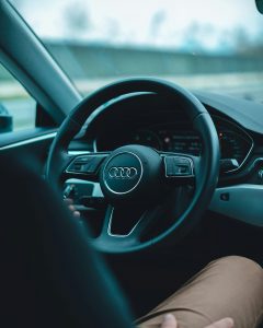 Audi steering wheel close-up